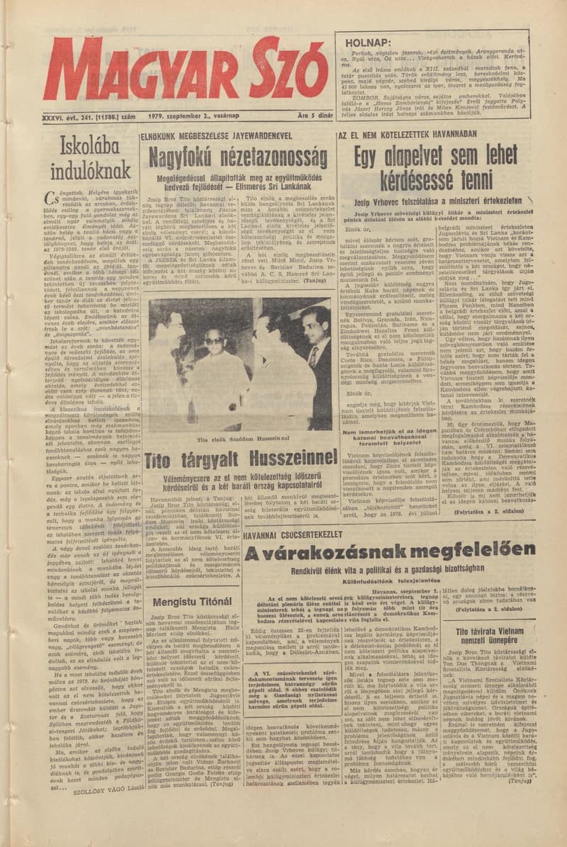 Magyar Szó, 36. évf. 1979. szeptember 2. 241. sz. 1–28. oldal