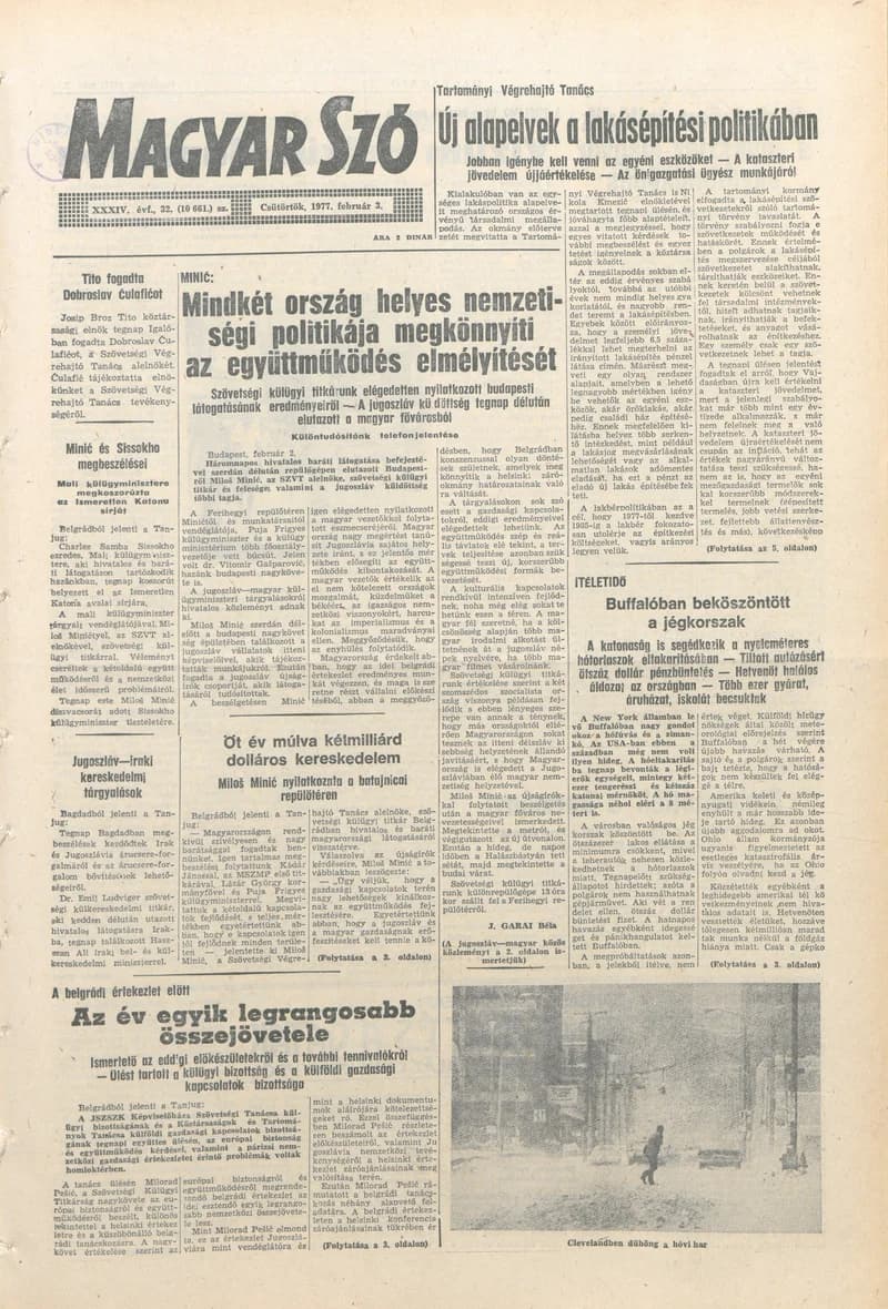 Magyar Szó, 34. évf. 1977. február 3. 32. sz.