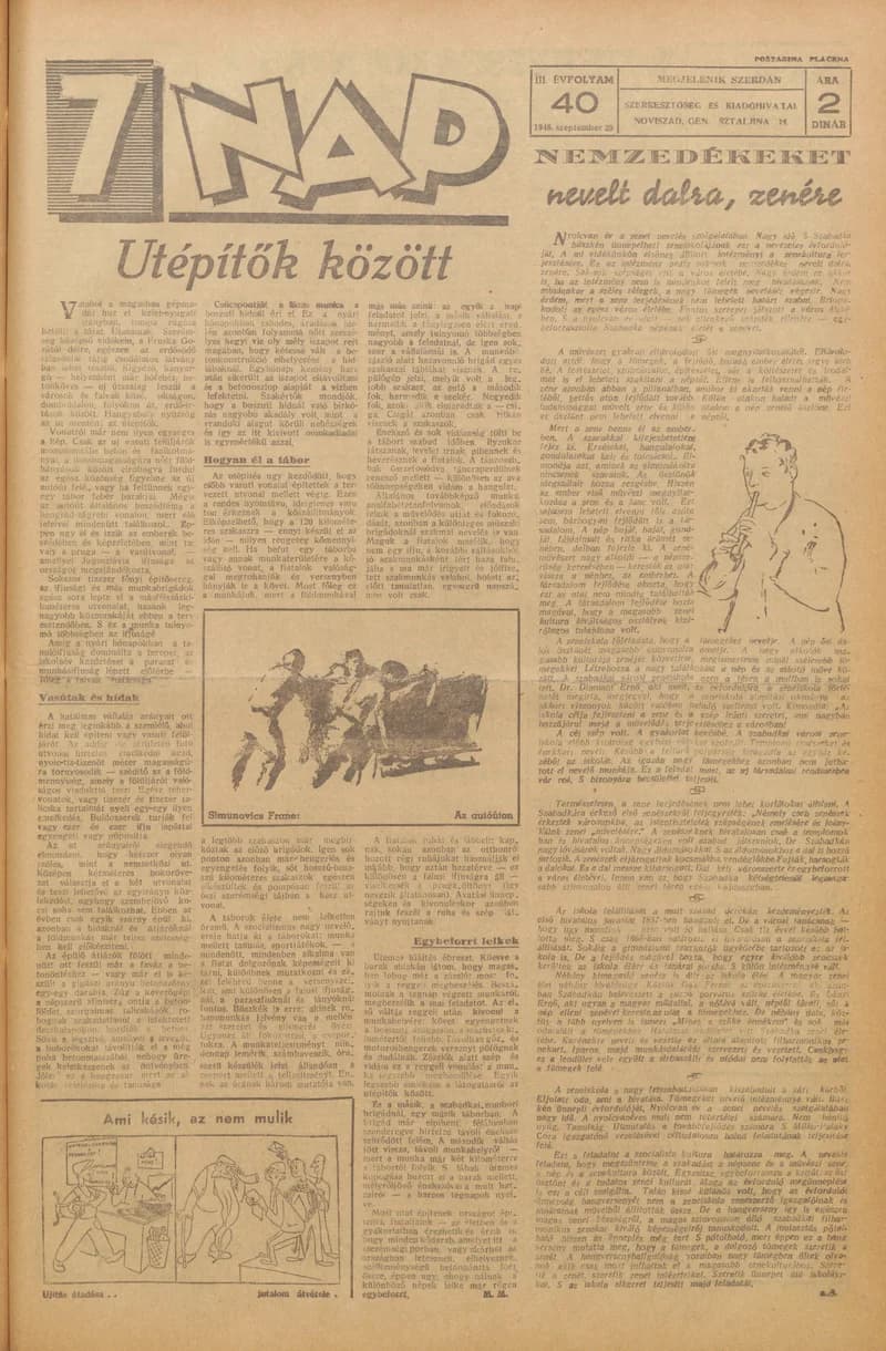 7 Nap, 3. évf. 1948. szeptember 29. 40. sz. 1–4. oldal