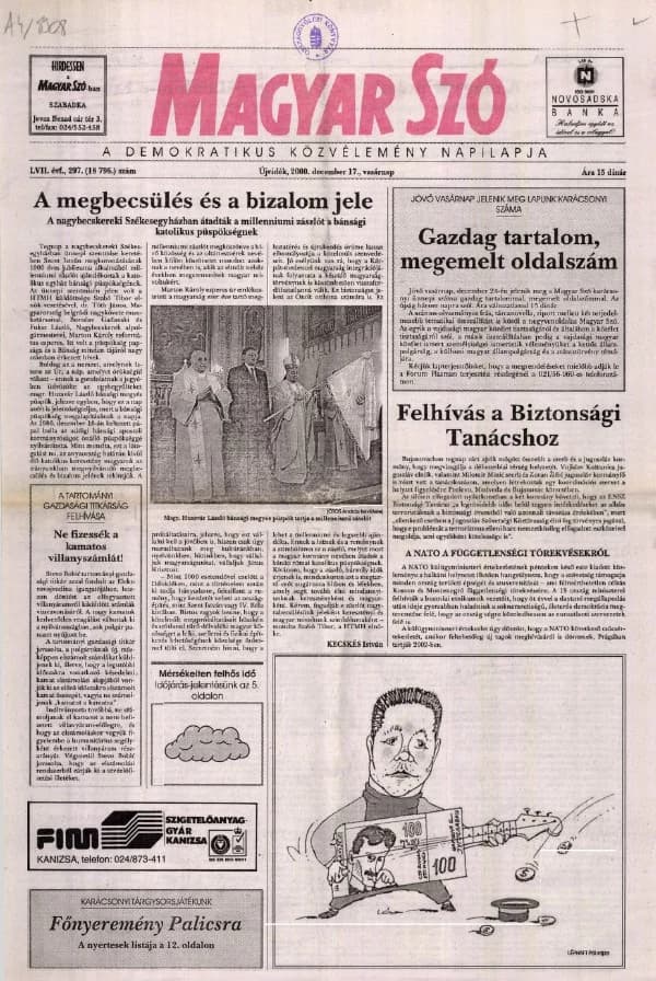 Magyar Szó, 57. évf. 2000. december 17. 297. sz. 1–24. oldal