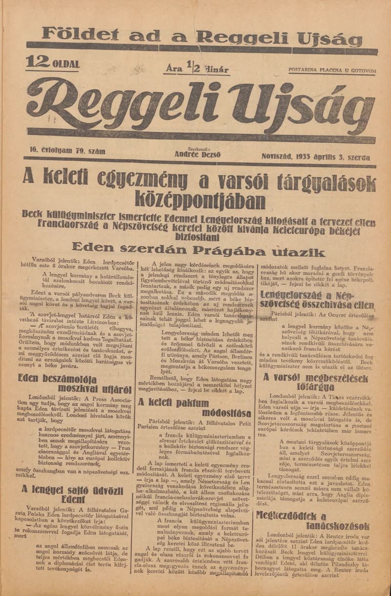 Reggeli Újság, 16. évf. 1935. április 3. 79. sz.