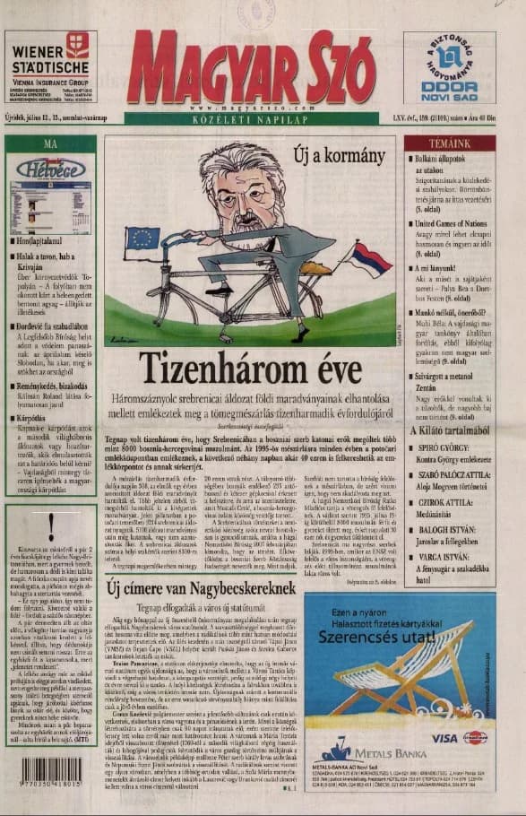 Magyar Szó, 65. évf. 2008. július 12. – 13. 159. sz. 1–28. oldal