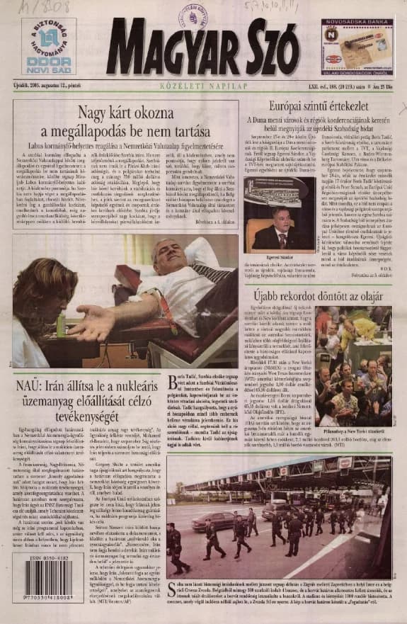 Magyar Szó, 62. évf. 2005. augusztus 12. 188. sz. 1–20. oldal