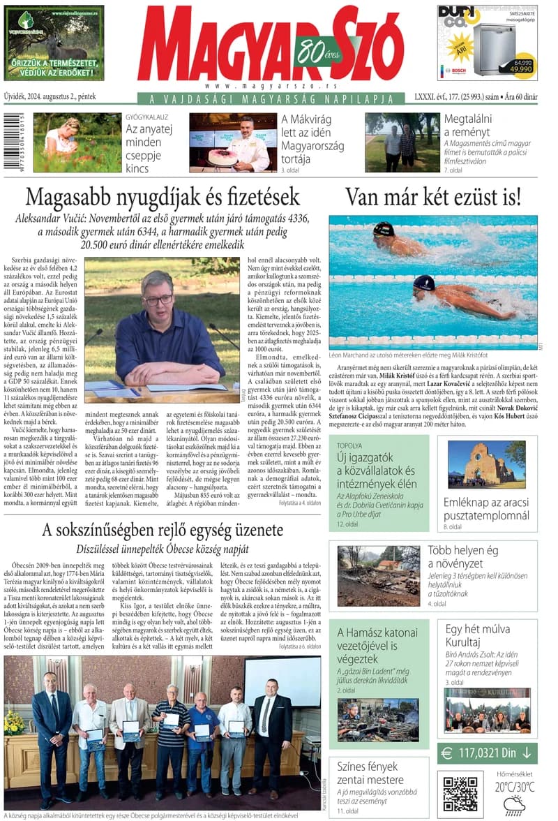 Magyar Szó, 81. évf. 2024. augusztus 2. 177. sz. 1–16. oldal