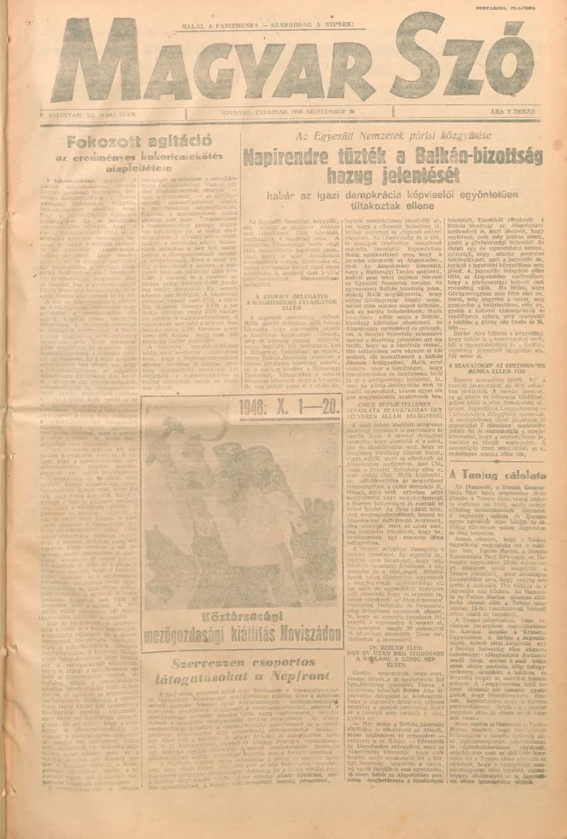 Magyar Szó, 5. évf. 1948. szeptember 26. 231. sz. 1–4. oldal