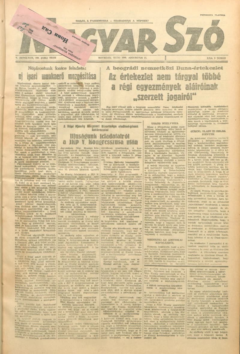 Magyar Szó, 5. évf. 1948. augusztus 17. 197. sz. 1–4. oldal