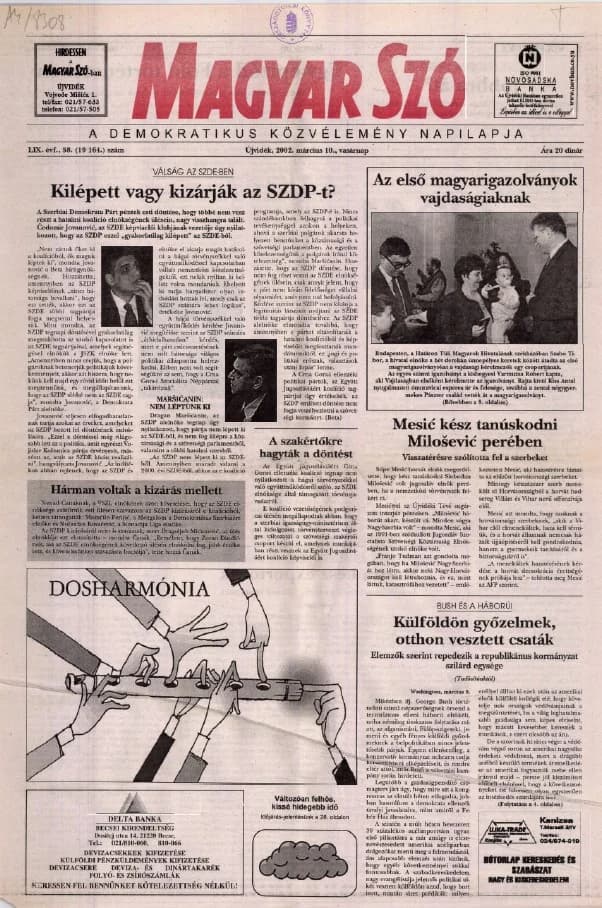 Magyar Szó, 59. évf. 2002. március 10. 58. sz. 1–28. oldal