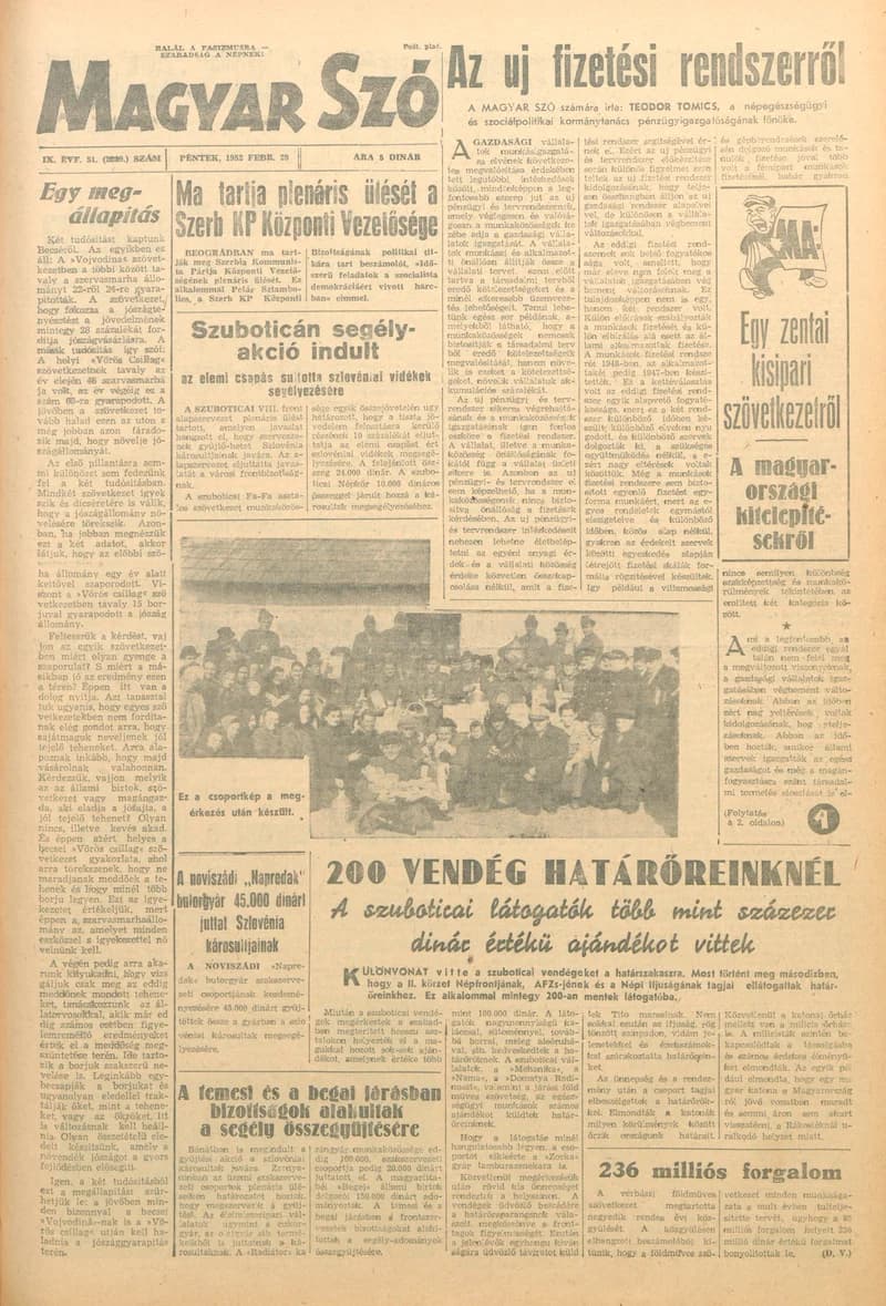 Magyar Szó, 9. évf. 1952. február 29. 51. sz. 1–6. oldal