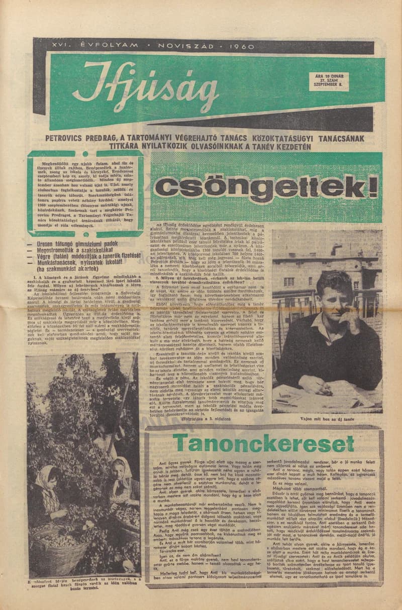 Ifjúság, 16. évf. 1960. szeptember 8. 37. sz.