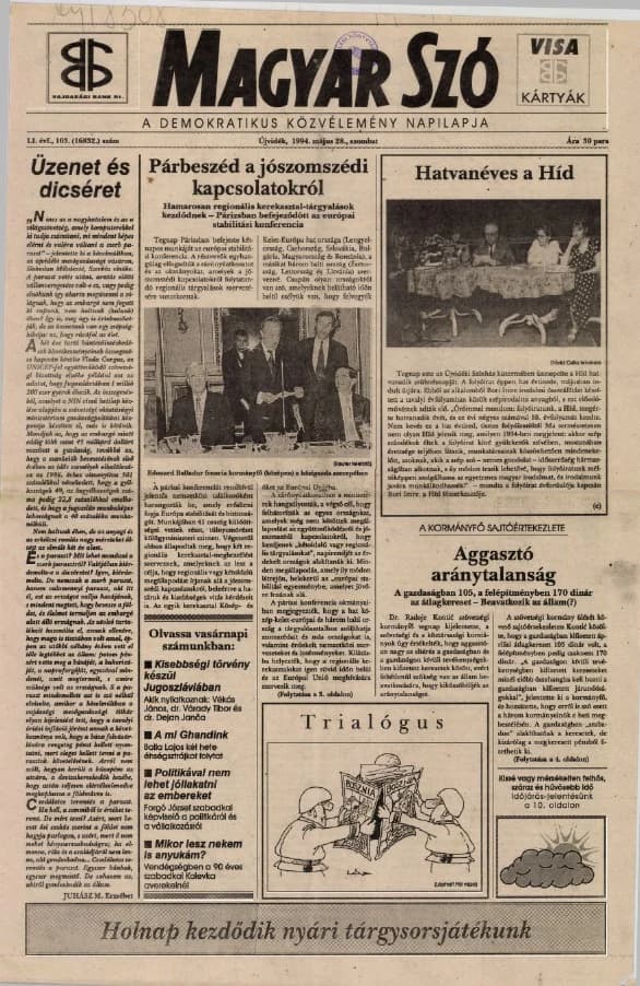 Magyar Szó, 51. évf. 1994. május 28. 103. sz. 1–16. oldal