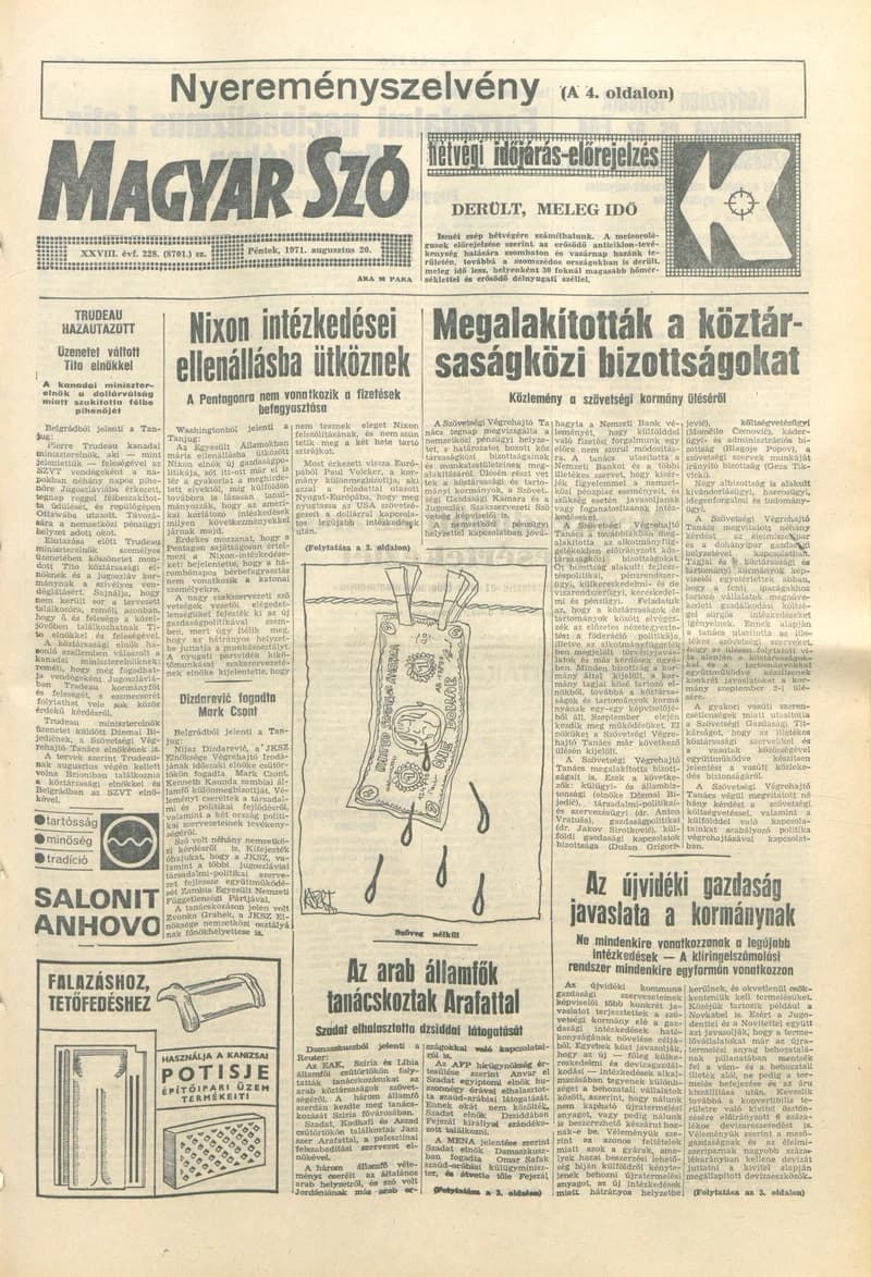 Magyar Szó, 28. évf. 1971. augusztus 20. 228. sz. 1–12. oldal