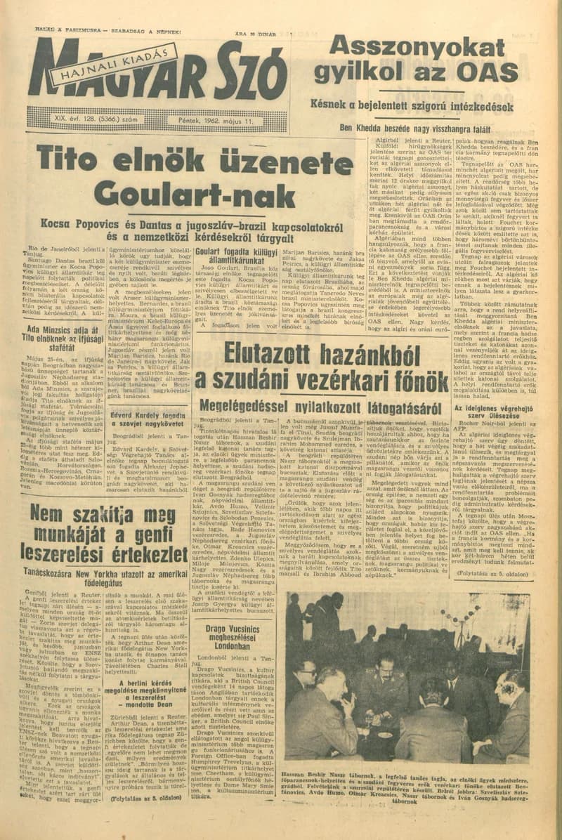 Magyar Szó, 19. évf. 1962. május 11. 128. sz. 1–14. oldal