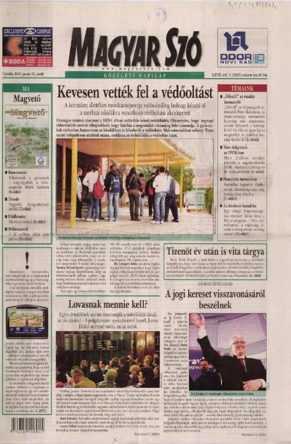 Magyar Szó, 67. évf. 2010. január 12. 7. sz. 1–20. oldal
