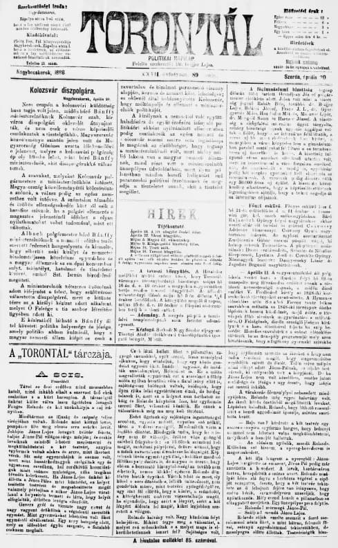 Torontál, 27. évf. 1898. április 20. 89. sz.