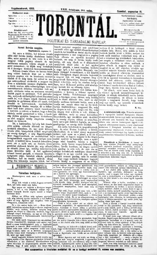 Torontál, 22. évf. 1893. augusztus 19. 189. sz.