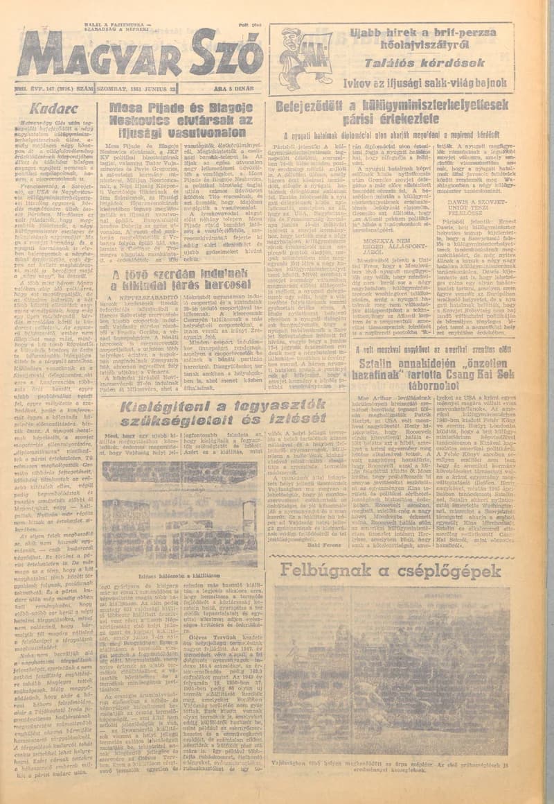 Magyar Szó, 8. évf. 1951. június 23. 147. sz. 1–4. oldal