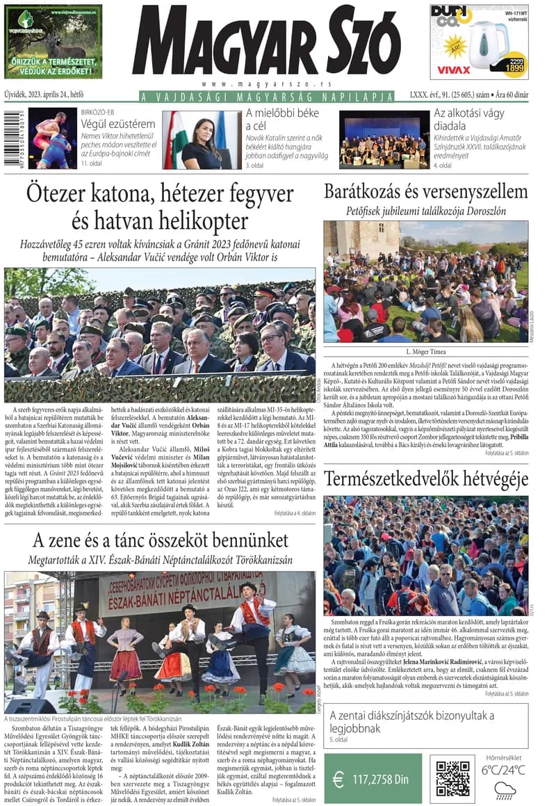Magyar Szó, 80. évf. 2023. április 24. 91. sz. 1–16. oldal