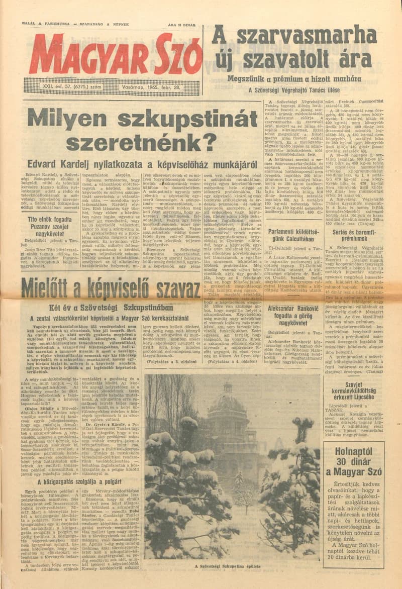 Magyar Szó, 22. évf. 1965. február 28. 57. sz. 1–24. oldal