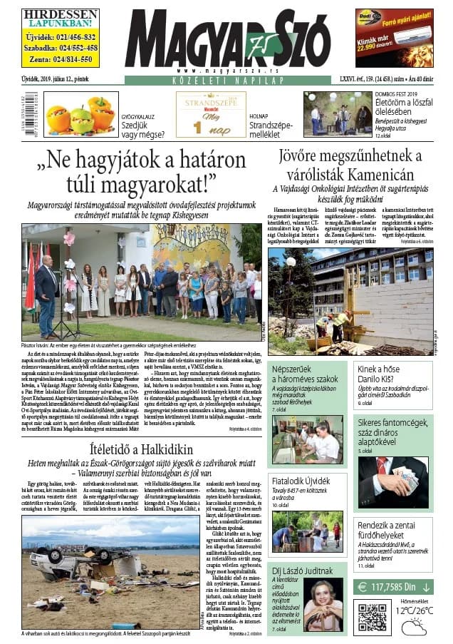 Magyar Szó, 76. évf. 2019. július 12. 159. sz. 1–16. oldal