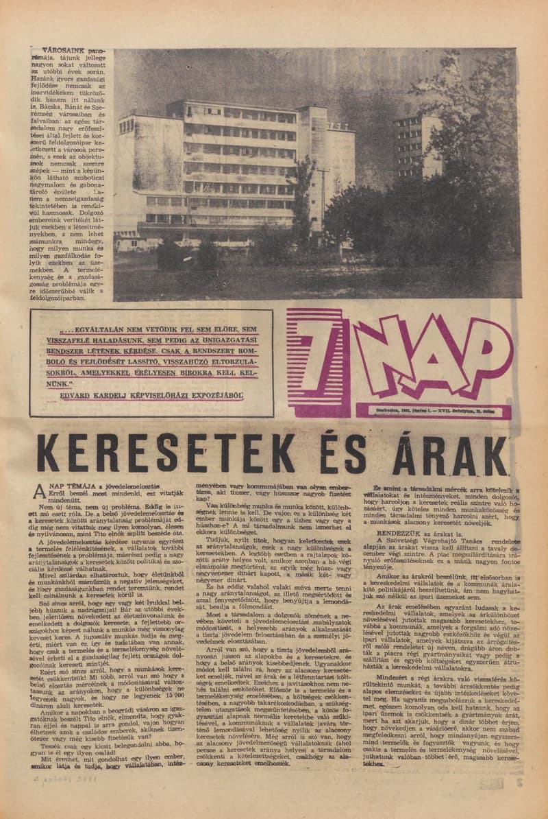 7 Nap, 17. évf. 1962. június 1. 21. sz. 1–20. oldal