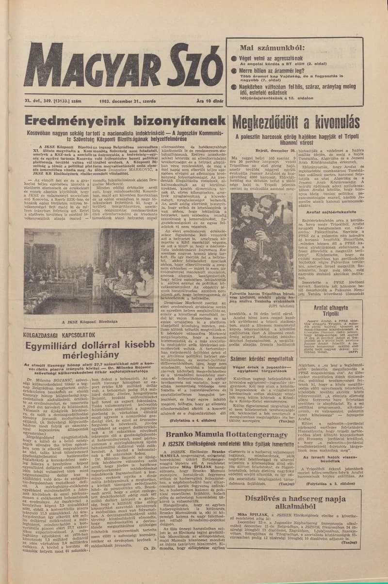 Magyar Szó, 40. évf. 1983. december 21. 349. sz.