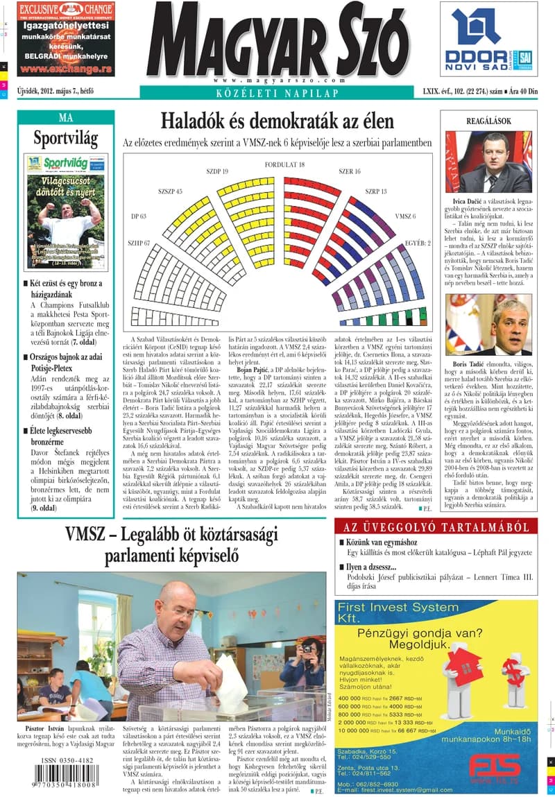 Magyar Szó, 69. évf. 2012. május 7. 102. sz. 1–20. oldal