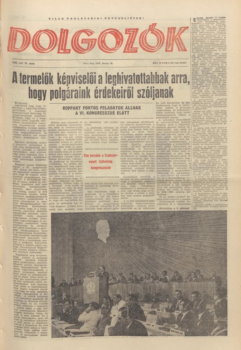 Dolgozók, 22. évf. 1968. június 28. 26. sz.