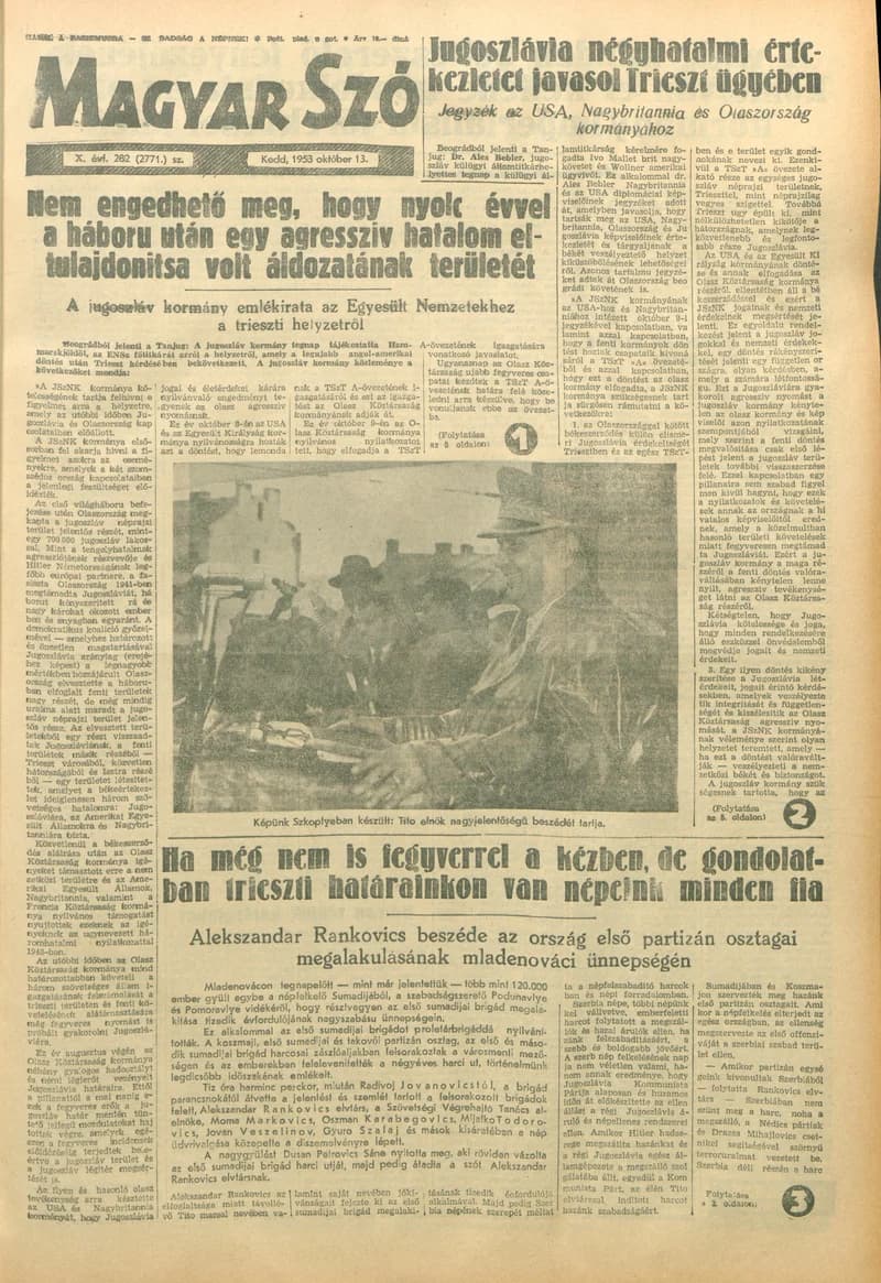 Magyar Szó, 10. évf. 1953. október 13. 282. sz. 1–10. oldal