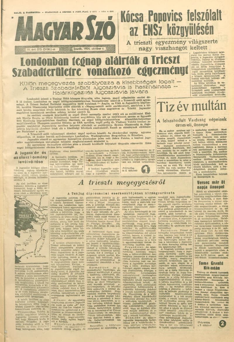 Magyar Szó, 11. évf. 1954. október 6. 272. sz. 1–8. oldal