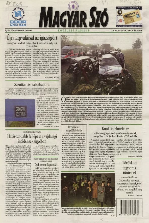 Magyar Szó, 62. évf. 2005. november 10. 265. sz. 1–20. oldal