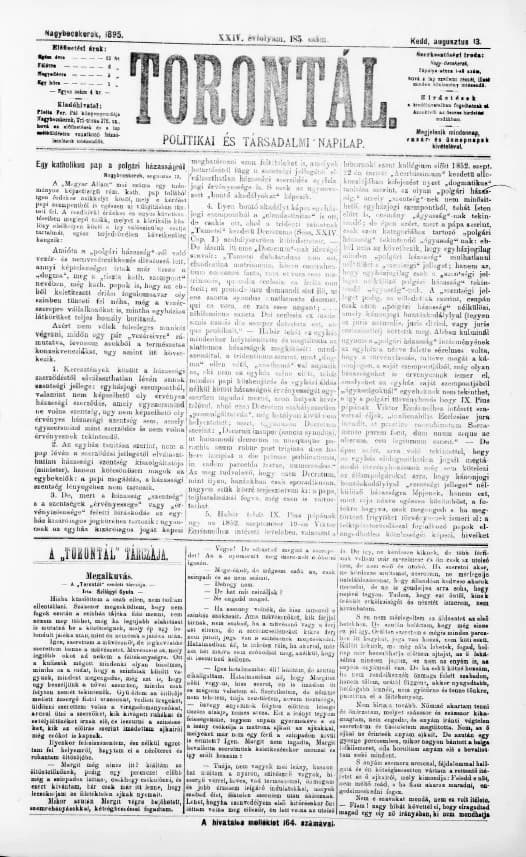 Torontál, 24. évf. 1895. augusztus 13. 185. sz.