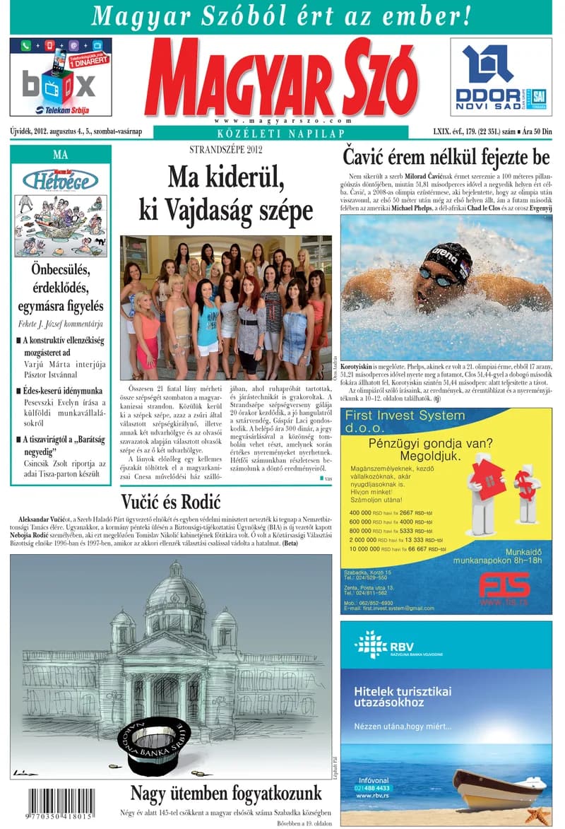 Magyar Szó, 69. évf. 2012. augusztus 4. – 5. 179. sz. 1–44. oldal