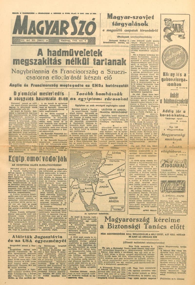 Magyar Szó, 13. évf. 1956. november 4. 302. sz. 1–20. oldal