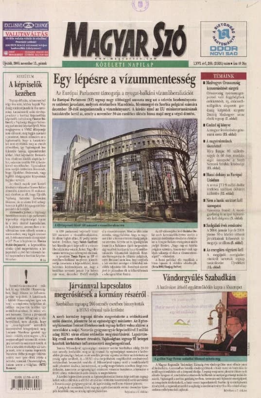 Magyar Szó, 66. évf. 2009. november 13. 266. sz. 1–20. oldal
