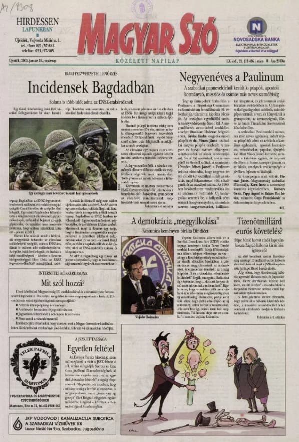 Magyar Szó, 60. évf. 2003. január 26. 21. sz. 1–24. oldal