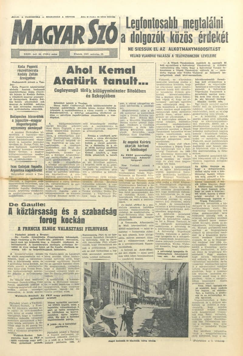 Magyar Szó, 24. évf. 1967. március 10. 66. sz. 1–16. oldal