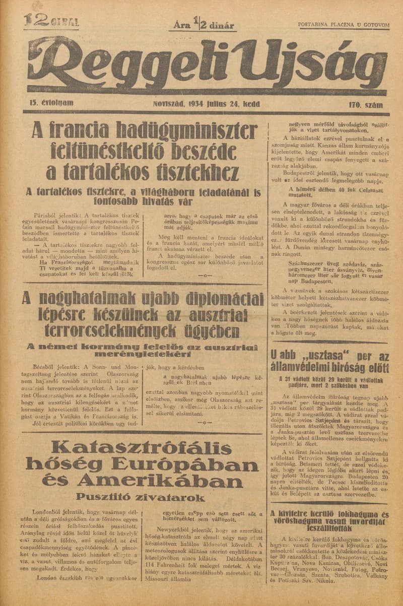 Reggeli Újság, 15. évf. 1934. július 24. 170. sz.