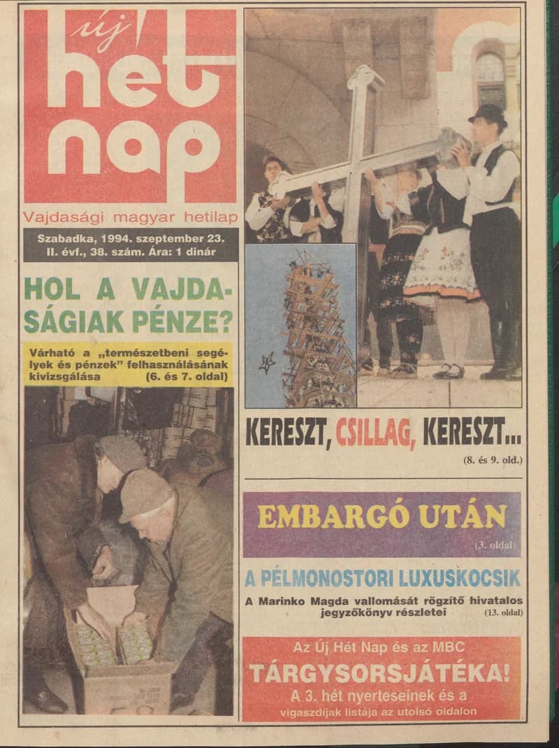 Új Hét Nap, 2. évf. 1994. szeptember 23. 38. sz.