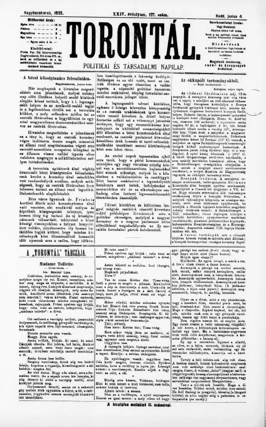 Torontál, 24. évf. 1895. június 4. 127. sz.