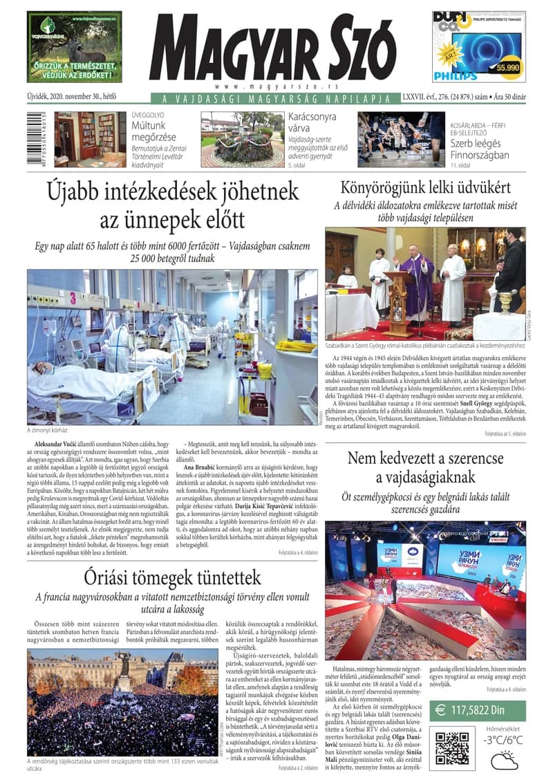 Magyar Szó, 77. évf. 2020. november 30. 276. sz. 1–16. oldal