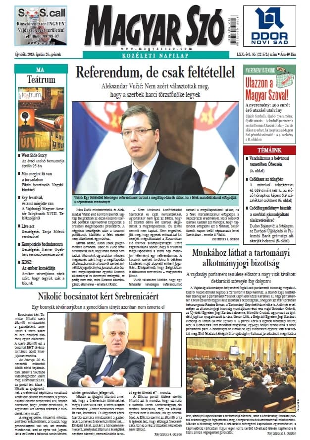 Magyar Szó, 70. évf. 2013. április 26. 95. sz. 1–20. oldal