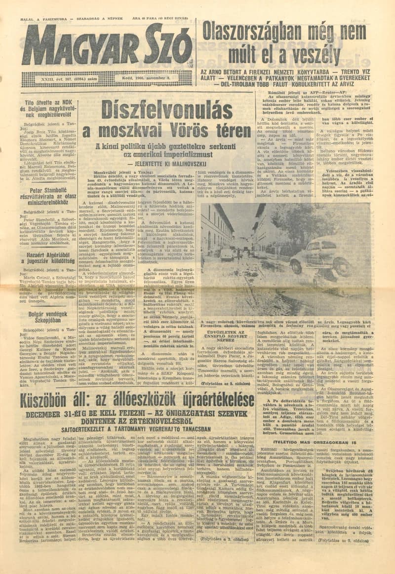 Magyar Szó, 23. évf. 1966. november 8. 307. sz.