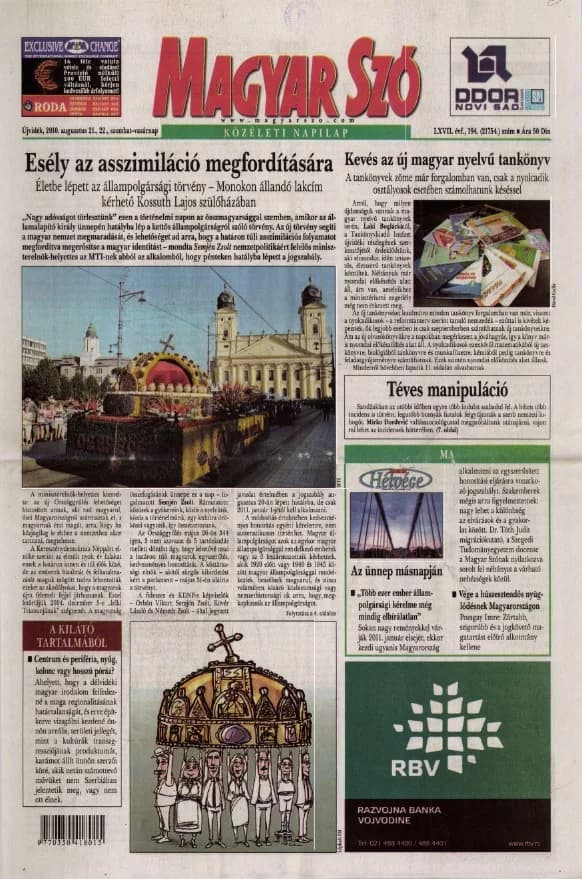 Magyar Szó, 67. évf. 2010. augusztus 21. – 22. 194. sz. 1–48. oldal