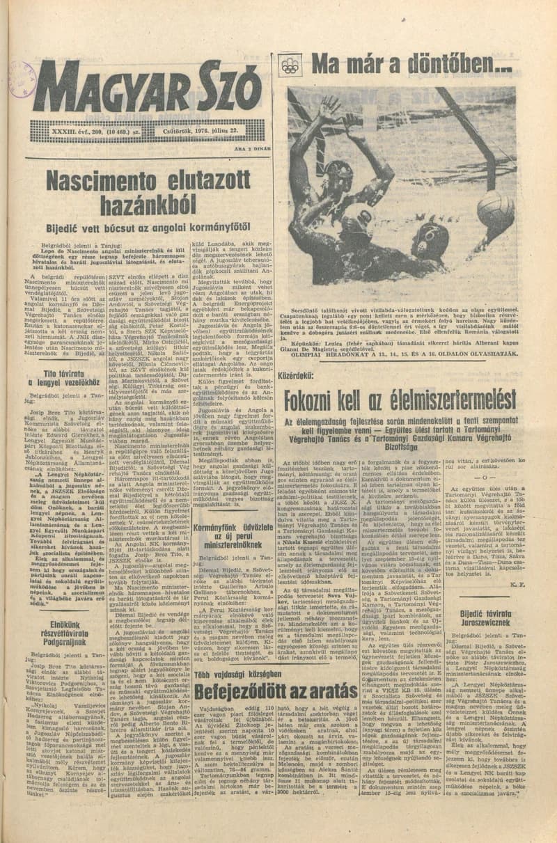 Magyar Szó, 33. évf. 1976. július 22. 200. sz. 1–16. oldal