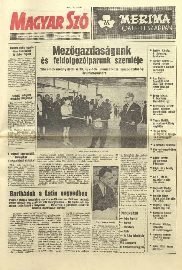 Magyar Szó, 25. évf. 1968. május 12. 129. sz. 1–32. oldal