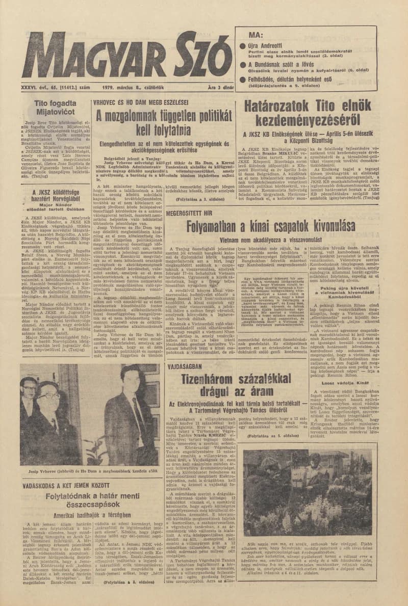 Magyar Szó, 36. évf. 1979. március 8. 65. sz. 1–20. oldal