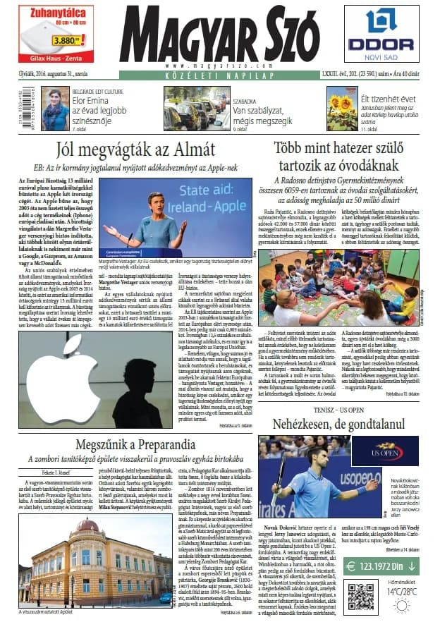 Magyar Szó, 73. évf. 2016. augusztus 31. 202. sz. 1–16. oldal