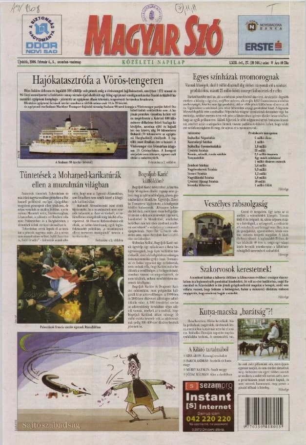 Magyar Szó, 63. évf. 2006. február 4. – 5. 27. sz. 1–28. oldal
