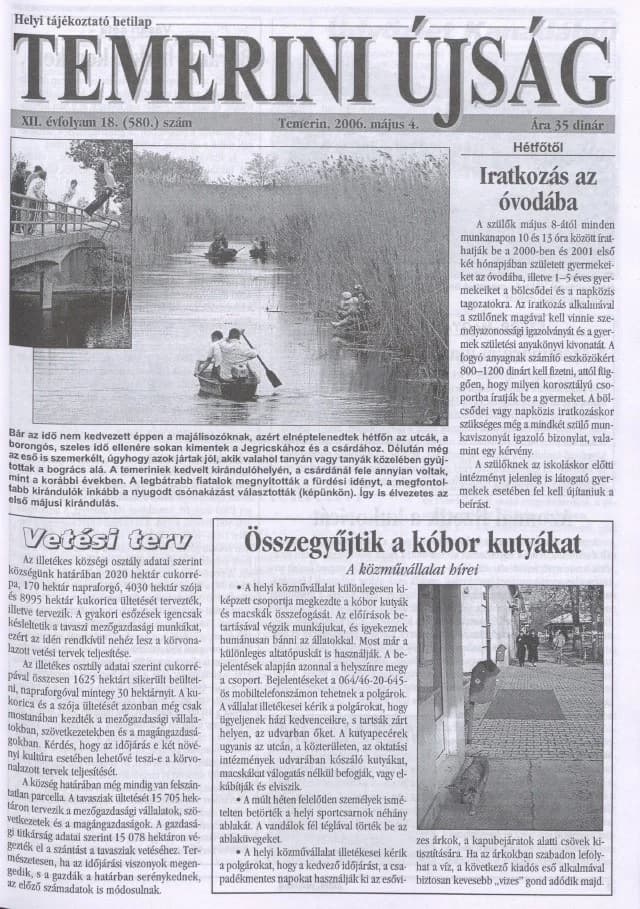 Temerini Újság, 12. évf. 2006. május 4. 18. sz.