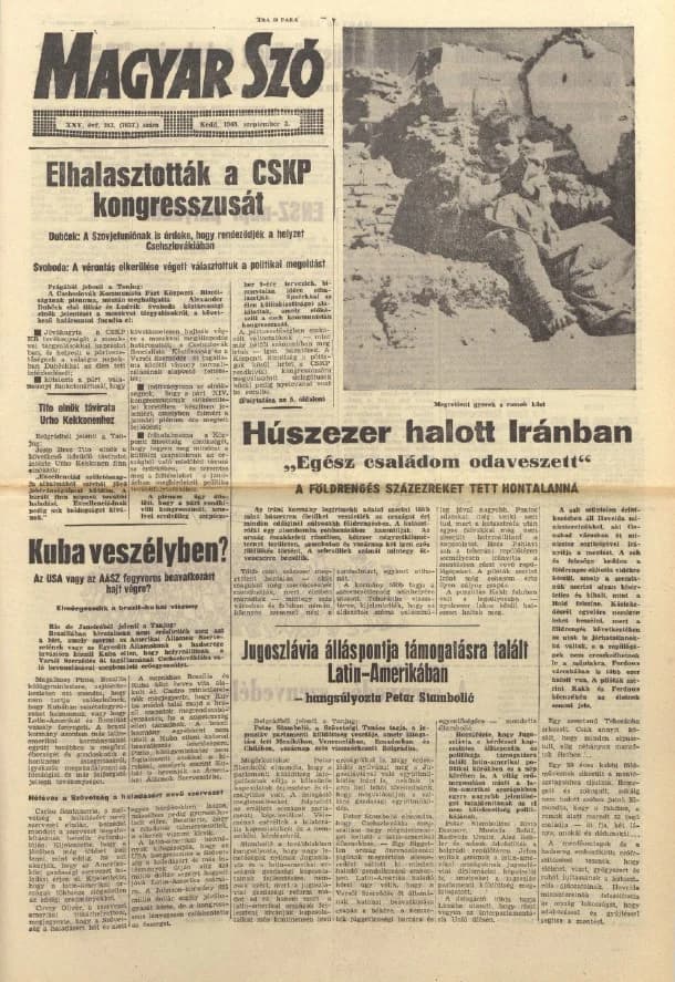 Magyar Szó, 25. évf. 1968. szeptember 3. 243. sz. 1–16. oldal